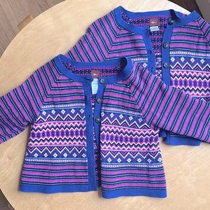 2/$20 or 3/$25 Tea collection brand size 4-5 pink and purple knit cardigans